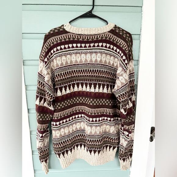 Vintage eclectic grandpa sweater quirky unique weird funky cotton ramie unisex M - Picture 5 of 8